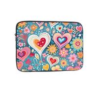 Custodia impermeabile per computer portatile da 13", compatibile con MacBook Chromebook da 12-13 pollici, motivo cuore e girasole