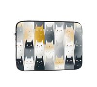 Custodia impermeabile per computer portatile da 15 pollici, compatibile con MacBook Chromebook da 14-15 pollici, motivo simpatico gatto con animali in stile cartone animato