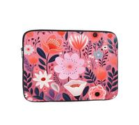 Custodia impermeabile per computer portatile da 15 pollici, compatibile con MacBook Chromebook da 14-15 pollici, fiori rosa e graffiti