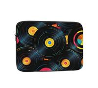 Custodia impermeabile per computer portatile da 17 pollici, compatibile con MacBook Chromebook da 15,6", 16", 17", CD, vintage, musical