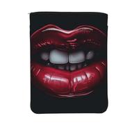 Custodia impermeabile per libri con cerniera e tasca frontale | 11.8x9 Pollice Denti Bianchi Denti Rossi Labbra Lavabile Sacchetto Regalo Per Le Donne Ragazza Lettore Libro Accessori