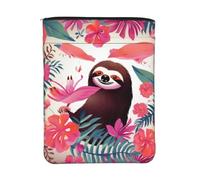 Custodia impermeabile per libri con cerniera e tasca frontale | 11.8x9 Pollici Libro Del Sacchetto Del Sacchetto Del Protettore Bradipo Nella Giungla Tropicale Rosa Sacchetto Regalo