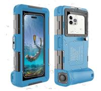 Custodia impermeabile per snorkeling subacqueo per immersioni Suba Nuoto Fotografia Video Cover Universale per iPhone 16/15/14/13/12/11/Pro Max Samsung Galaxy S25/S24/S23-S21/Ultra Plus Blu-Grigio