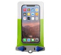 Custodia impermeabile per telefono Aquapac, grande, verde lime cordino, iPhone e Android, prodotta nel Regno Unito, escursionismo, mountain bike, 5 anni di garanzia. Certificazione IPX8 fino a 9 metri