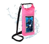 Custodia impermeabile per telefono, borsa impermeabile 2 in 1, custodia impermeabile per telefono da 2 l, per kayak, da viaggio, spiaggia, nave da crociera, accessori per esterni, rosa, Refer to