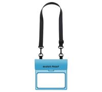 Custodia impermeabile per telefono, in PVC, impermeabile, per smartphone, con cintura estensibile, per spiaggia, intrattenimento, snorkeling, uso quotidiano, attività all'aperto, blu