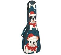 Custodia impermeabile per ukulele da concerto, imbottita, con cinghie regolabili, motivo con alberi di Natale e cervi, paesaggio con animali selvatici, Multicolore 04, 25.9x9x3.1in/66x23x8cm