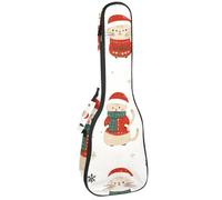 Custodia impermeabile per ukulele da concerto, imbottita, con cinghie regolabili, motivo con alberi di Natale e cervi, paesaggio con animali selvatici, Multicolore 03, 25.9x9x3.1in/66x23x8cm