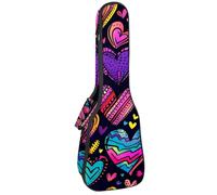 Custodia impermeabile per ukulele, resistente, 58,4 cm, con custodia e manico, composizione floreale colorata, Multicolore 10., 25.9x9x3.1in/66x23x8cm, Organizer per borse