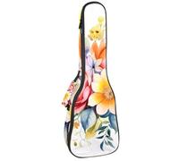 Custodia impermeabile per ukulele, resistente, 58,4 cm, con custodia e manico, composizione floreale colorata, Multicolore 01, 25.9x9x3.1in/66x23x8cm, Organizer per borse