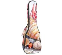 Custodia impermeabile per ukulele, resistente, 58,4 cm, custodia per ukulele con contenitore e manico, colori acquerellabili, blu, rosa, fiori selvatici e farfalle prato, Multicolore 03, 25.9x9x3.1in