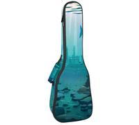 Custodia impermeabile per ukulele, resistente, 58,4 cm, custodia per ukulele, con contenitore e manico, colore: giallo, frutta, foglie verdi e fiori, Multicolore 04, 25.9x9x3.1in/66x23x8cm, Organizer