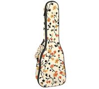 Custodia impermeabile per ukulele, resistente, 58,4 cm, custodia per ukulele con contenitore e manico, elegante motivo floreale bianco con piccoli fiori, Multicolore 02, 25.9x9x3.1in/66x23x8cm