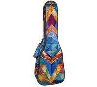 Custodia impermeabile per ukulele, resistente, 58,4 cm, custodia per ukulele con contenitore e manico, lettera J ad acquerello con motivo a foglie, Multicolore 06, 25.9x9x3.1in/66x23x8cm, Organizer