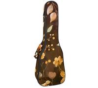 Custodia impermeabile per ukulele, resistente, 58,4 cm, custodia per ukulele con contenitore e manico, motivo acquerello senza cuciture, fiori e foglie, Multicolore 01, 25.9x9x3.1in/66x23x8cm