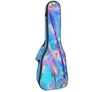 Custodia impermeabile per ukulele, resistente, 58,4 cm, custodia per ukulele con contenitore e manico, sfondo blu con texture tropicale della giungla., Multicolore 02, 25.9x9x3.1in/66x23x8cm
