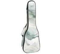 Custodia impermeabile per ukulele, resistente, 58,4 cm, custodia per ukulele con contenitore e manico, sfondo verde astratto, Multicolore 09, 25.9x9x3.1in/66x23x8cm, Organizer per borse