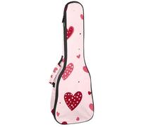 Custodia impermeabile per ukulele, resistente, 58,4 cm, custodia per ukulele con contenitore e manico, segni d'amore e macchie su sfondo rosa chiaro, Multicolore 09, 25.9x9x3.1in/66x23x8cm, Organizer