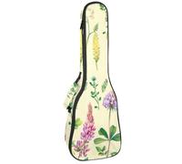 Custodia impermeabile per ukulele, resistente, 58,4 cm, custodia per ukulele con custodia e manico, fiori di camomilla bianca acquerello, Multicolore 09, 25.9x9x3.1in/66x23x8cm, Organizer per borse