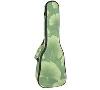 Custodia impermeabile per ukulele, resistente, 58,4 cm, custodia per ukulele con custodia e manico, foglie di ginkgo biloba vintage verde salvia naturale, Multicolore 02, 25.9x9x3.1in/66x23x8cm