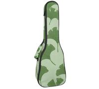 Custodia impermeabile per ukulele, resistente, 58,4 cm, custodia per ukulele con custodia e manico, foglie di ginkgo biloba vintage verde salvia naturale, Multicolore 01, 25.9x9x3.1in/66x23x8cm
