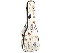 Custodia impermeabile per ukulele, resistente, 58,4 cm, custodia per ukulele con custodia e manico, foglie di ginkgo biloba vintage verde salvia naturale, Multicolore 05, 25.9x9x3.1in/66x23x8cm