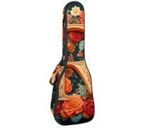 Custodia impermeabile per ukulele, resistente, 58,4 cm, custodia per ukulele con custodia e manico, lettera R con motivo a corona, Multicolore 06, 25.9x9x3.1in/66x23x8cm, Organizer per borse