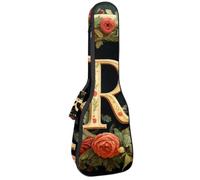 Custodia impermeabile per ukulele, resistente, 58,4 cm, custodia per ukulele con custodia e manico, lettera R con motivo a corona, Multicolore 07, 25.9x9x3.1in/66x23x8cm, Organizer per borse