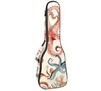 Custodia impermeabile per ukulele, resistente, 58,4 cm, custodia per ukulele con custodia e manico, macchina da corsa vintage con bandiera del traguardo pilota e fiamme, Multicolore 06, 25.9x9x3.1in