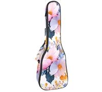 Custodia impermeabile per ukulele, resistente, 58,4 cm, custodia per ukulele con custodia e manico, motivo note di Vinatge Musci con fiori, Multicolore 08, 25.9x9x3.1in/66x23x8cm, Organizer per borse