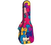 Custodia impermeabile per ukulele, resistente, 58,4 cm, custodia per ukulele con custodia e manico, stampa colorata con puzzle, Multicolore 01, 25.9x9x3.1in/66x23x8cm, Organizer per borse