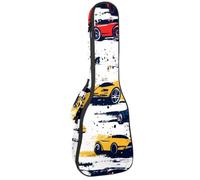 Custodia impermeabile per ukulele, resistente custodia per ukulele da 58,4 cm, con custodia e maniglia, auto da corsa con bandiera a scacchi e pista, Multicolore 08, 25.9x9x3.1in/66x23x8cm, Organizer