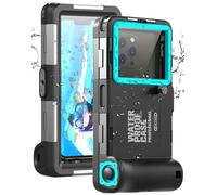Custodia Impermeabile Subacquea Professionale IP68 15M - Compatibile con iPhone, Samsung, Huawei, Xiaomi - Fino a 6,9 Pollici - Per Immersioni, Snorkeling, Surf e Nuoto (nero/blu-verde)
