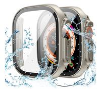 Custodia impermeabile XiHAMA compatibile con Apple Watch SE (2a generazione) Series 6 5 4, protezione schermo, vetro temperato, paraurti rigido in