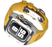 Custodia in acciaio inossidabile kit mod a banda fluoroelastomer , per SE 8 7 45 mm 44 mm, accessori per orologi in gomma in telaio in metallo , per 6 5 4 parti di sostituzione dell'orologio SE