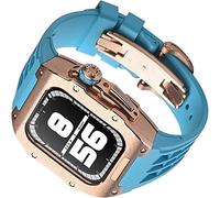 Custodia in acciaio inossidabile kit mod a banda fluoroelastomer , per SE 8 7 45 mm 44 mm, accessori per orologi in gomma in telaio in metallo , per 6 5 4 parti di sostituzione dell'orologio SE