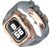 Custodia in acciaio inossidabile kit mod a banda fluoroelastomer , per SE 8 7 45 mm 44 mm, accessori per orologi in gomma in telaio in metallo , per 6 5 4 parti di sostituzione dell'orologio SE