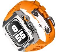 Custodia in acciaio inossidabile kit mod a banda fluoroelastomer , per SE 8 7 45 mm 44 mm, accessori per orologi in gomma in telaio in metallo , per 6 5 4 parti di sostituzione dell'orologio SE