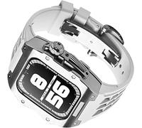 Custodia in acciaio inossidabile kit mod a banda fluoroelastomer , per SE 8 7 45 mm 44 mm, accessori per orologi in gomma in telaio in metallo , per 6 5 4 parti di sostituzione dell'orologio SE
