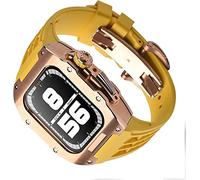 Custodia in acciaio inossidabile kit mod a banda fluoroelastomer , per SE 8 7 45 mm 44 mm, accessori per orologi in gomma in telaio in metallo , per 6 5 4 parti di sostituzione dell'orologio SE