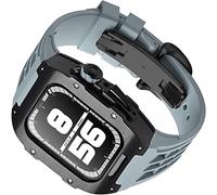 Custodia in acciaio inossidabile kit mod a banda fluoroelastomer , per SE 8 7 45 mm 44 mm, accessori per orologi in gomma in telaio in metallo , per 6 5 4 parti di sostituzione dell'orologio SE