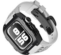 Custodia in acciaio inossidabile kit mod a banda fluoroelastomer , per SE 8 7 45 mm 44 mm, accessori per orologi in gomma in telaio in metallo , per 6 5 4 parti di sostituzione dell'orologio SE
