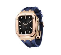 Custodia in acciaio inossidabile Schik con banda di orologi compatibile per bande da 44/45 mm cinghia robusta con copertura per paraurti protettiva in metallo per iwatch Serie 7/6/5/4/SE per uomini