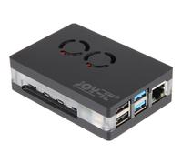 Custodia in acrilico nero Joy-It con doppia ventola per Raspberry Pi 4B