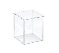 Custodia in acrilico Vetrina espositiva in acrilico assemblabile, altezza 10-35 cm, base bianca, scatola trasparente for oggetti da collezione, 1 pezz0(20X20X15CM)