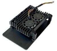 Custodia In Alluminio Per Raspberry Pi 5 Con Doppie Ventole, Nera - RPI5C03B