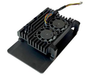 Custodia In Alluminio Per Raspberry Pi 5 Con Doppie Ventole, Nera - RPI5C03B