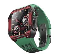 Custodia in carbonio in fibra di carbonio e kit di conversione per fascia fluororubber, serie 8 7 45 mm, cassa in fibra di carbonio + cinturino in gomma Fluororubber per iWatch 6 5 4 SE 44 mm, 44mm, A