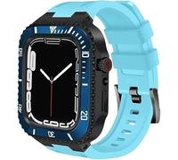 Custodia in ceramica con kit di modifica del nastro, per 8 7 45 mm Set di modernizzazione della cinghia in silicone in acciaio inossidabile in metallo 45 mm , per la serie IWatch 6 SE 5 444 mm, 45mm