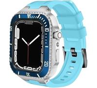Custodia in ceramica con kit di modifica del nastro, per 8 7 45 mm Set di modernizzazione della cinghia in silicone in acciaio inossidabile in metallo 45 mm , per la serie IWatch 6 SE 5 444 mm, 44mm